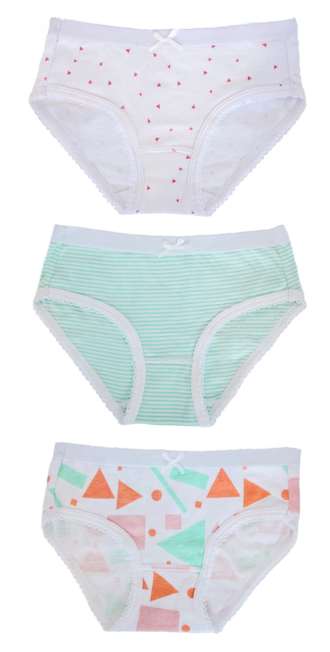 Feathers Girls Mod Print Tagless Briefs Underwear Super Soft Panties 3-Pack - Image 3