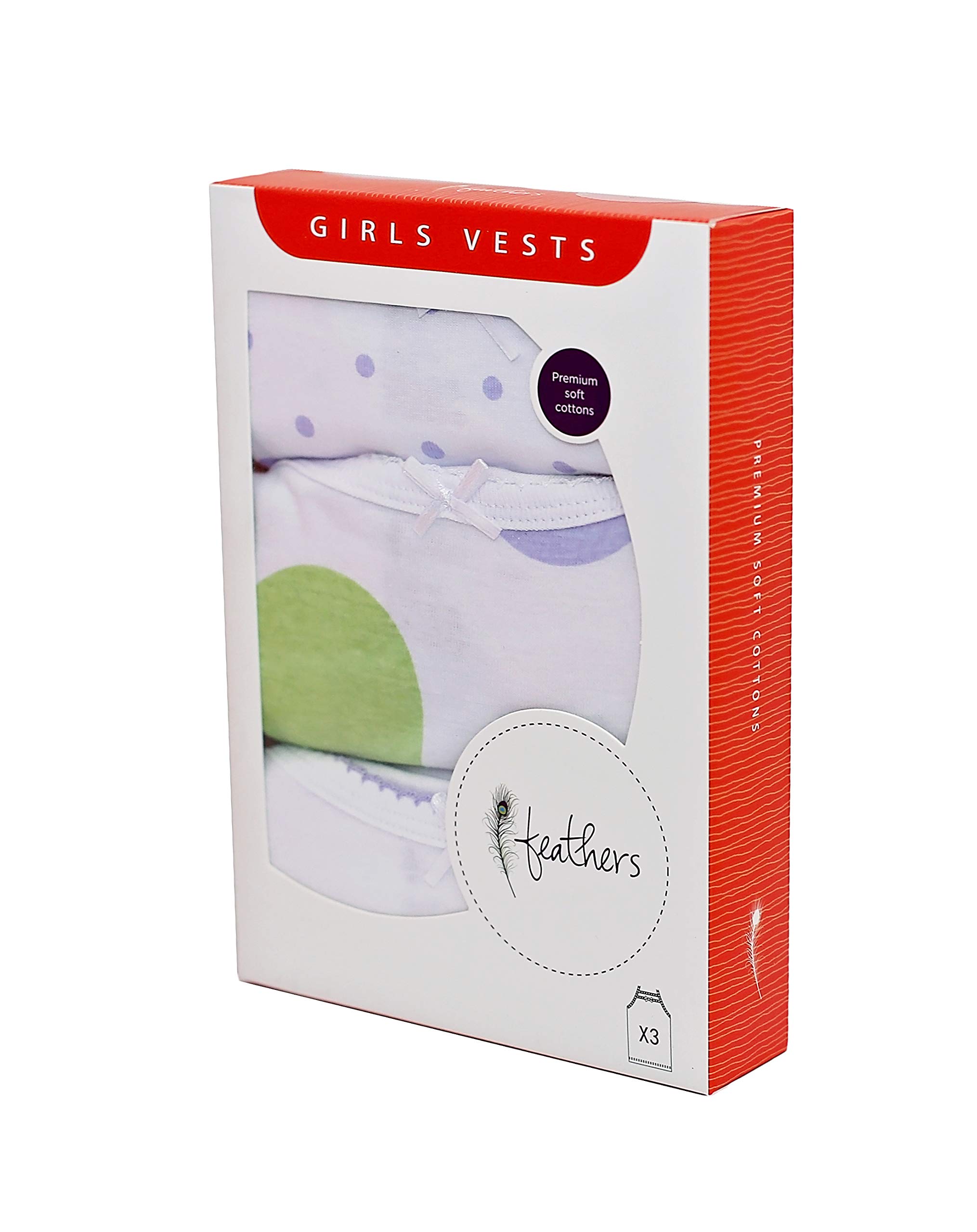 Feathers Girls Polkadot Print Tagless Cami Super Soft Undershirts (3/Pack) - Image 4