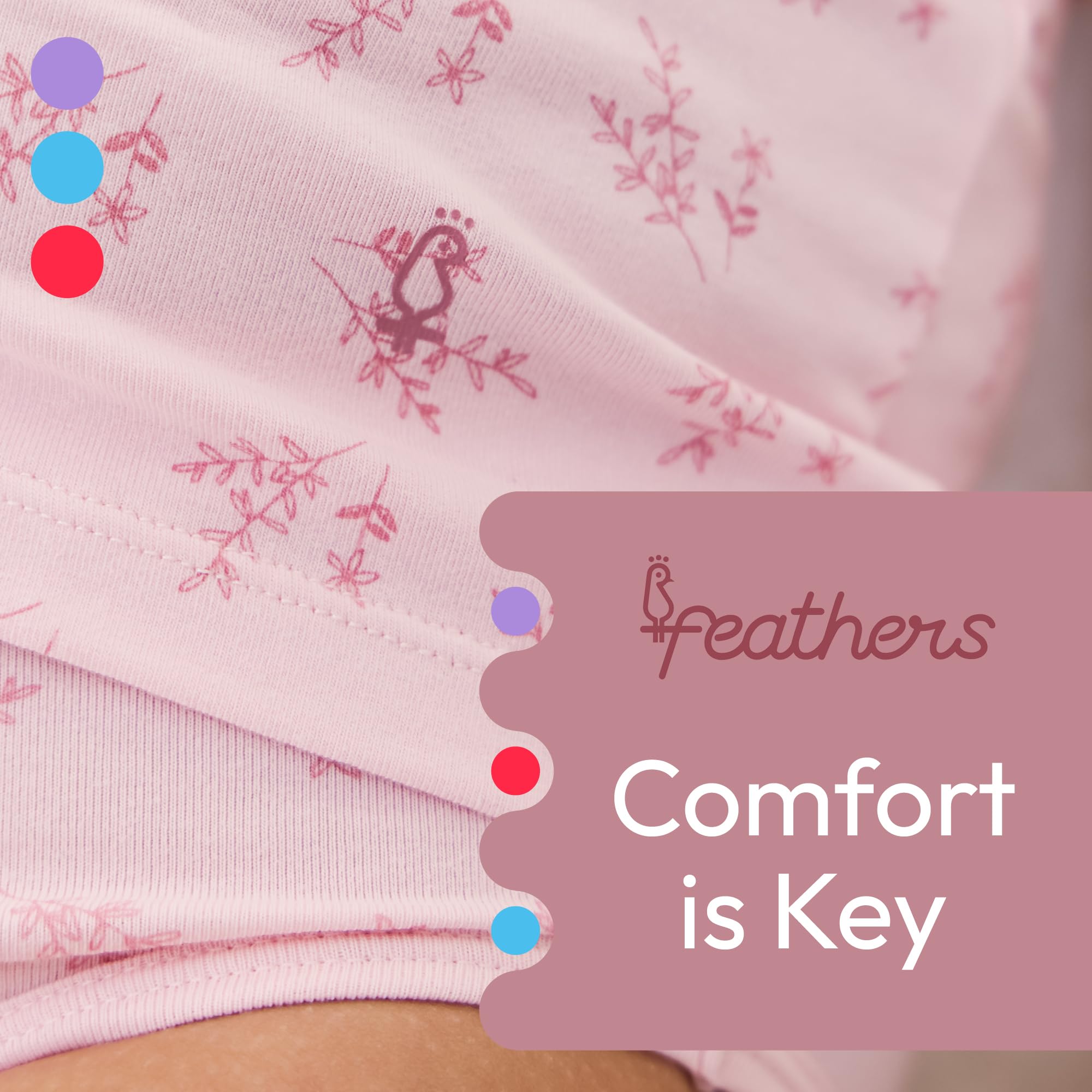 Feathers Leafy Print Snug Tagless Cotton Underwear – Girls Underwear Briefs Super Soft Panties (3 Pack) - Image 5